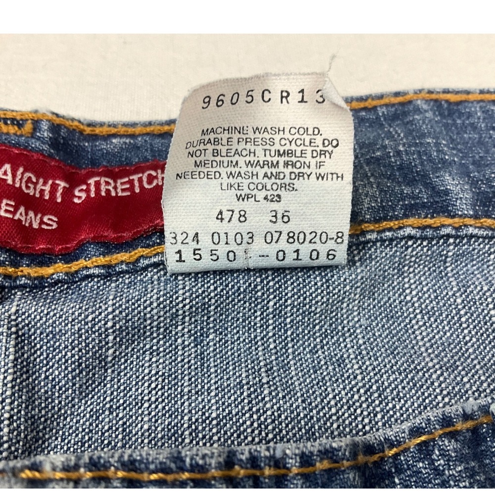 Levi Strauss 505 Jeans Straight Stretch Blue Denim Women Size 14 M (Jan 2003) - Picture 8 of 15